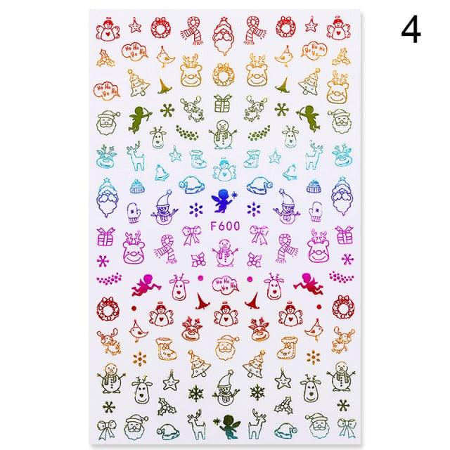 Gold Silver White Snowflakes 3D Nail Stickers Iridescent Self Adhesive Transfer Decals Manicures Art Decoration Slider Nails Decals Sticker Hot Sexy Girl Tip Back Glue Decal Cool Lollipop Self Adhesive Acrylic Tips Tool Decoration