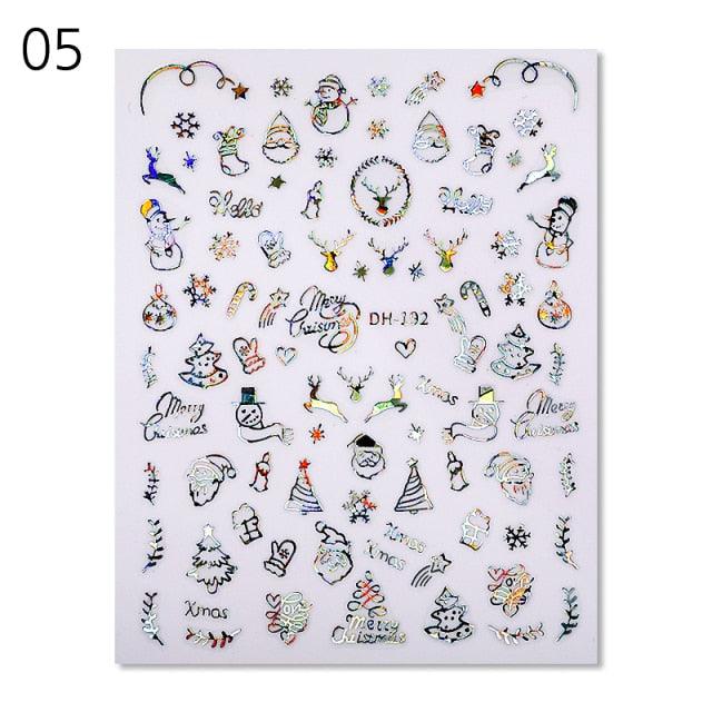 Gold Silver White Snowflakes 3D Nail Stickers Iridescent Self Adhesive Transfer Decals Manicures Art Decoration Slider Nails Decals Sticker Hot Sexy Girl Tip Back Glue Decal Cool Lollipop Self Adhesive Acrylic Tips Tool Decoration