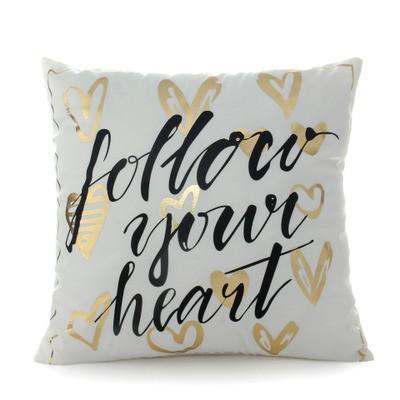 Golden Love Leaves Bronzing Cushion Decorative Pillow Black And Gold Pillow Cover Home Pillowcases Velvet Home Decor Sofa Pillows Cover 45x45CM