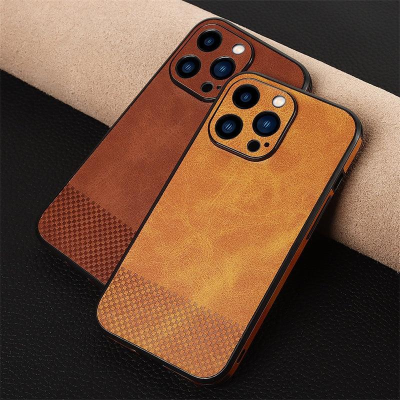Gorgeous Luxury Genuine Leather Phone Case For iphone 13 Pro Max 12 11 14Pro Max XR XS MAX 7Plus Shockproof Cover Full Protective Slim Leather Luxury PU Flexible Bumper Non-Slip Grip Shockproof Full Body Protective Cover Men Women Phone Cases