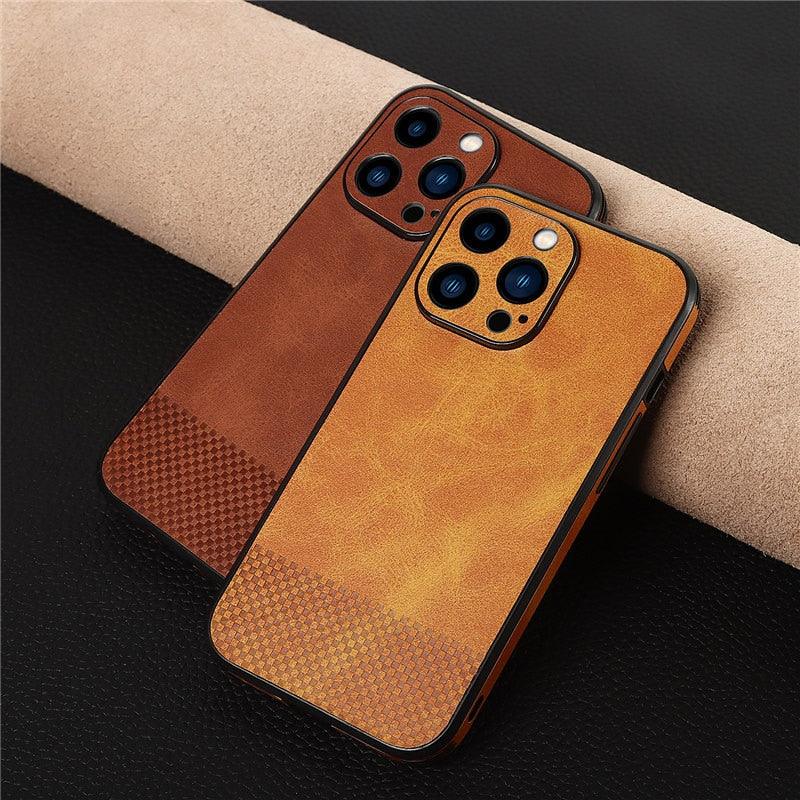 Gorgeous Luxury Genuine Leather Phone Case For iphone 13 Pro Max 12 11 14Pro Max XR XS MAX 7Plus Shockproof Cover Full Protective Slim Leather Luxury PU Flexible Bumper Non-Slip Grip Shockproof Full Body Protective Cover Men Women Phone Cases
