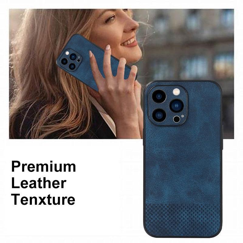 Gorgeous Luxury Genuine Leather Phone Case For iphone 13 Pro Max 12 11 14Pro Max XR XS MAX 7Plus Shockproof Cover Full Protective Slim Leather Luxury PU Flexible Bumper Non-Slip Grip Shockproof Full Body Protective Cover Men Women Phone Cases