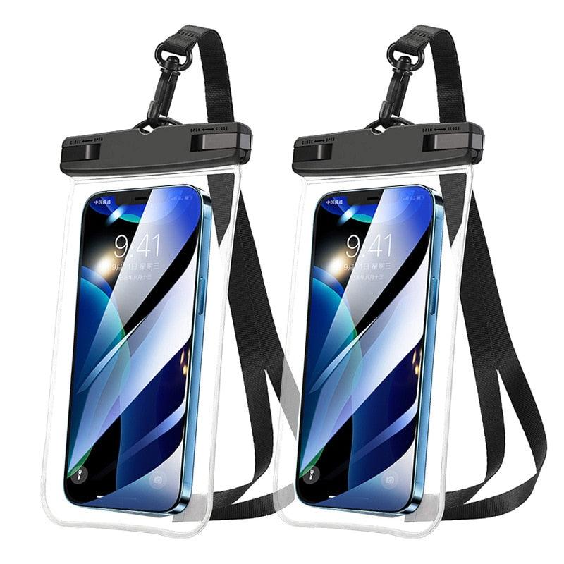 Gray Drop Resistant Waterproof Bag For Mobile Phones Under 6.9 Inches Plastic Mobile Phone Waterproof Case Diving Seal Phone Case Waterproof Pouch Phone Underwater Case 35m