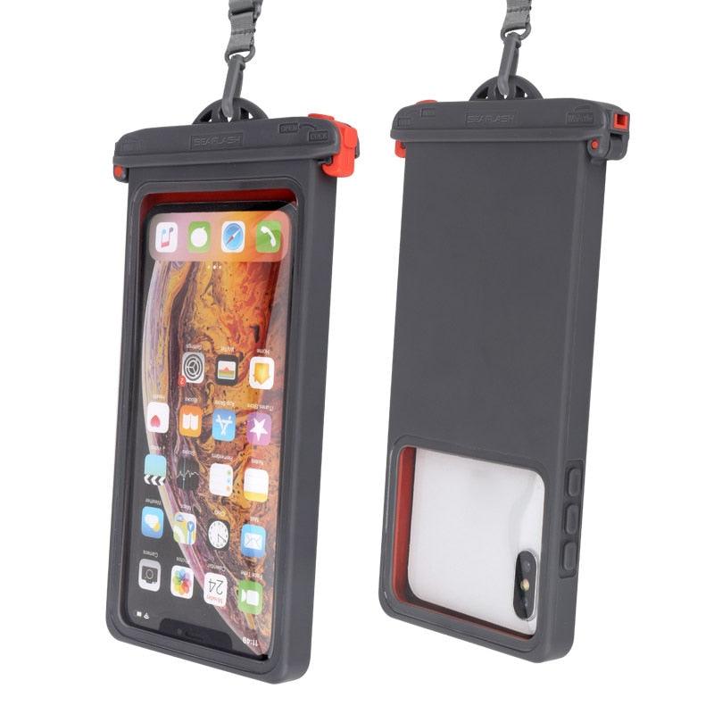 Gray Drop Resistant Waterproof Bag For Mobile Phones Under 6.9 Inches Plastic Mobile Phone Waterproof Case Diving Seal Phone Case Waterproof Pouch Phone Underwater Case 35m