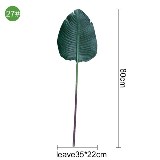 Green Artificial Palm Leaves Plastic Tropical Tree Fake Indoor Outdoor Garden Home Outdoor Decorations