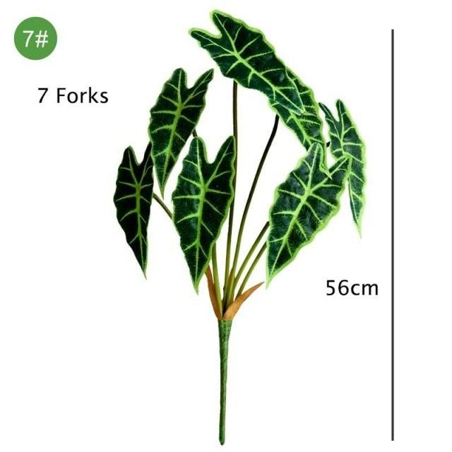 Green Artificial Palm Leaves Plastic Tropical Tree Fake Indoor Outdoor Garden Home Outdoor Decorations