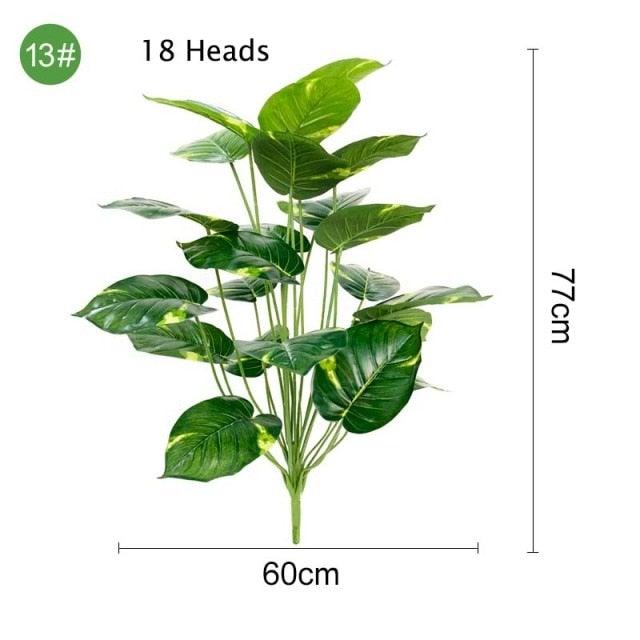 Green Artificial Palm Leaves Plastic Tropical Tree Fake Indoor Outdoor Garden Home Outdoor Decorations