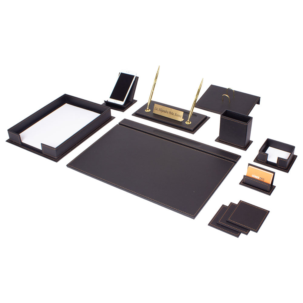 MOOG Luxury Desk Set - Single Document Tray- White- 13 PCS