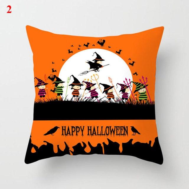 Halloween Cushion Cover Soft Linen Pillow Case Sofa Decoration Pumpkin Printed Pillow Case Orange And Black Pillow Cover For Living Room Car Pillowcase Home Supplies
