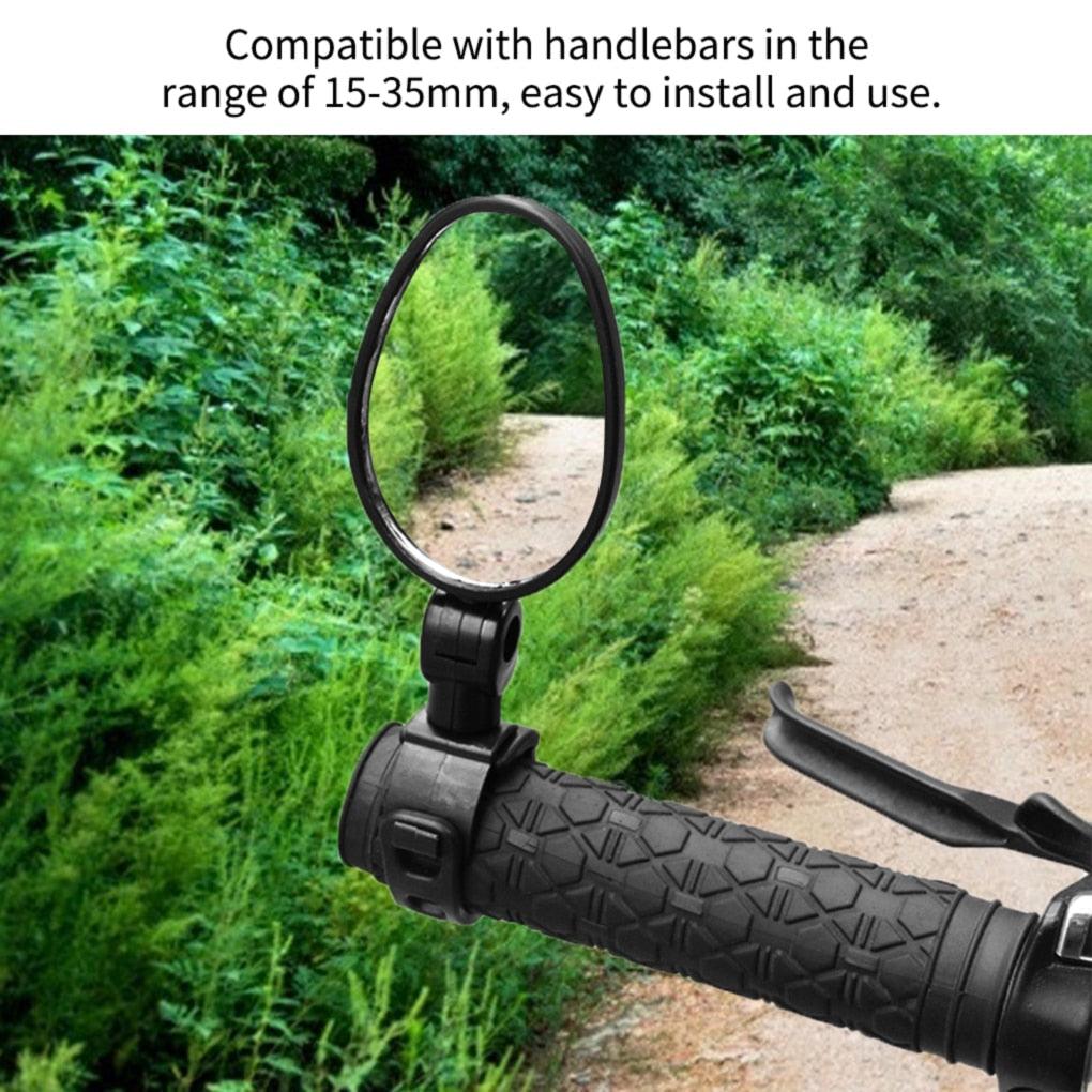 Handlebar Bike Mirror Bicycle Rear view Lens Wide-Angle Safety Mirror Mountain Road Bicycle Wide-Angle Reflector Rotatable Handlebar Mirror Wide Angle Bicycle Mirror Cycling Rear View Mirror Shockproof Acrylic Convex Mirror Safe Rearview Mirror