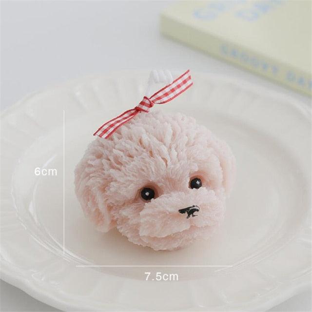 Handmade Scented Candles Creative Teddy Dog Candles Cute Bear Birthday Candles Bear Shaped Cool Candles Scented Funky Candles Aesthetic Candles Birthday Cake Decoration Cake Topper Decor For Baby ShoweAromatherapy Teddy Bear Shape Candle Gift