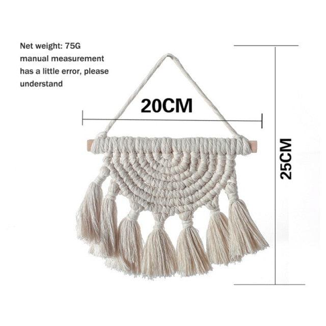 Handmade Wall Art Home Wall Decor Woven Hanging Tapestry Tassel Wind Chimes Wall Hanging Ornaments Hand Macrame Wall For Wall Wedding Living Room Gallery Patio Apartment Yard Decor