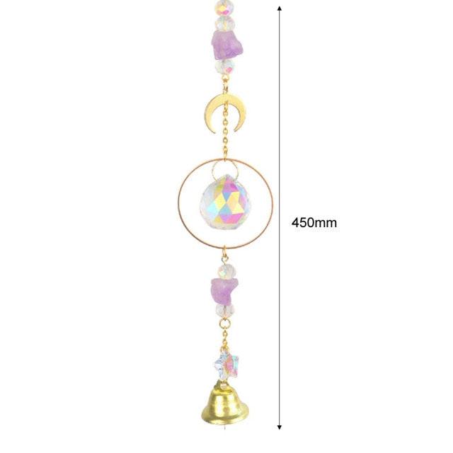 Hanging Sun Catcher Moon Light With Chain Pendant Ornament Crystal Balls Catcher Wind-chime Rainbow Maker Crystal Hanging Window Curtain Chandelier Outdoor Garden Home Decor Christmas Day Party Wedding Decoration