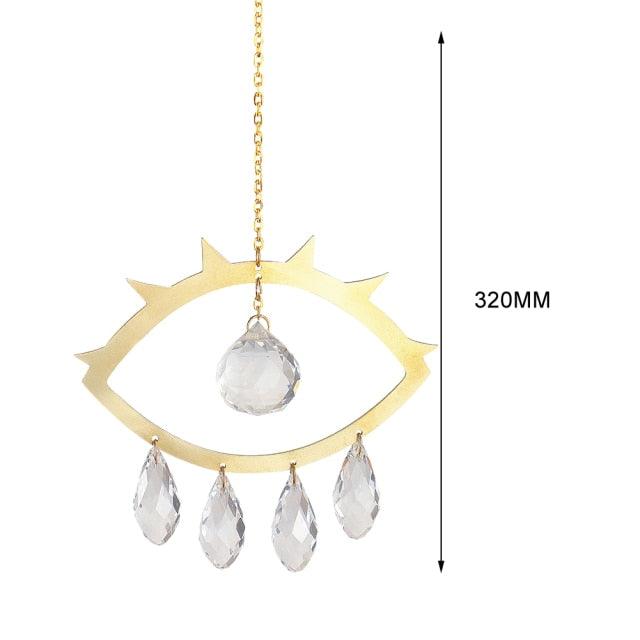 Hanging Sun Catcher Moon Light With Chain Pendant Ornament Crystal Balls Catcher Wind-chime Rainbow Maker Crystal Hanging Window Curtain Chandelier Outdoor Garden Home Decor Christmas Day Party Wedding Decoration