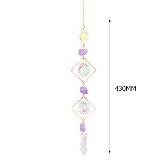 Hanging Sun Catcher Moon Light With Chain Pendant Ornament Crystal Balls Catcher Wind-chime Rainbow Maker Crystal Hanging Window Curtain Chandelier Outdoor Garden Home Decor Christmas Day Party Wedding Decoration