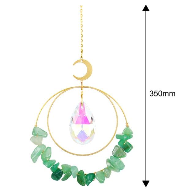 Hanging Sun Catcher Moon Light With Chain Pendant Ornament Crystal Balls Catcher Wind-chime Rainbow Maker Crystal Hanging Window Curtain Chandelier Outdoor Garden Home Decor Christmas Day Party Wedding Decoration