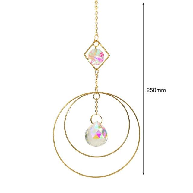 Hanging Sun Catcher Moon Light With Chain Pendant Ornament Crystal Balls Catcher Wind-chime Rainbow Maker Crystal Hanging Window Curtain Chandelier Outdoor Garden Home Decor Christmas Day Party Wedding Decoration