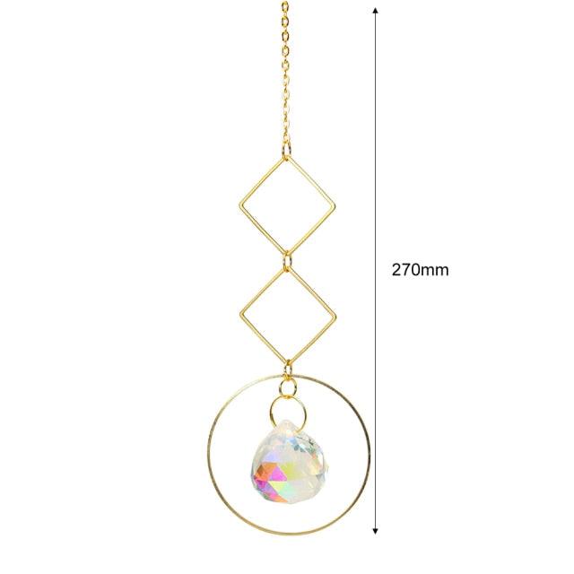 Hanging Sun Catcher Moon Light With Chain Pendant Ornament Crystal Balls Catcher Wind-chime Rainbow Maker Crystal Hanging Window Curtain Chandelier Outdoor Garden Home Decor Christmas Day Party Wedding Decoration