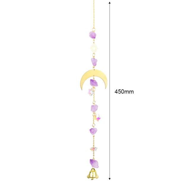 Hanging Sun Catcher Moon Light With Chain Pendant Ornament Crystal Balls Catcher Wind-chime Rainbow Maker Crystal Hanging Window Curtain Chandelier Outdoor Garden Home Decor Christmas Day Party Wedding Decoration