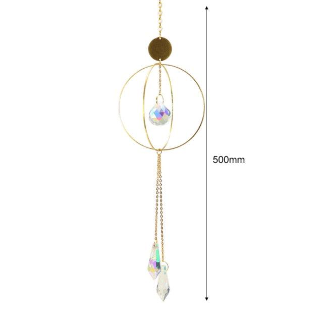 Hanging Sun Catcher Moon Light With Chain Pendant Ornament Crystal Balls Catcher Wind-chime Rainbow Maker Crystal Hanging Window Curtain Chandelier Outdoor Garden Home Decor Christmas Day Party Wedding Decoration