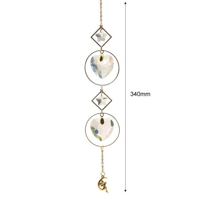 Hanging Sun Catcher Moon Light With Chain Pendant Ornament Crystal Balls Catcher Wind-chime Rainbow Maker Crystal Hanging Window Curtain Chandelier Outdoor Garden Home Decor Christmas Day Party Wedding Decoration