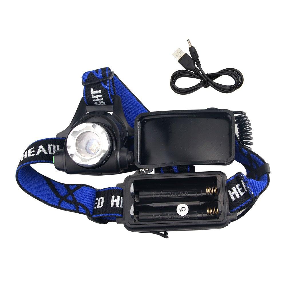 Headlamp Flashlight USB LED Head Rechargeable Light Waterproof Green/Red/UV 395nm Zoomable Headlamp Flashlight Light Outdoor Waterproof Headlight Led Head Lamp 3 Modes Torch For Camping Hiking Fishing