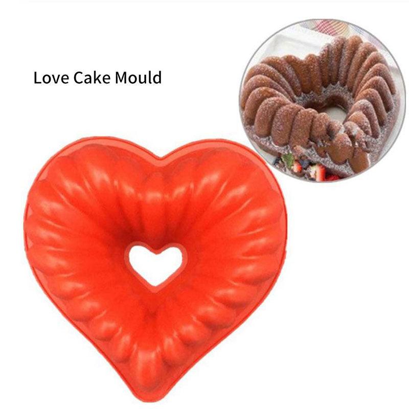 Heart Love Jelly Silicone Cake Mould Mold Baking 3D Decorating Tools Heart Love Cake Mold Trays Silicone Baking Pan Mold Baking Cake Pan For Bread Muffin Cake Baking Tools For Kitchen
