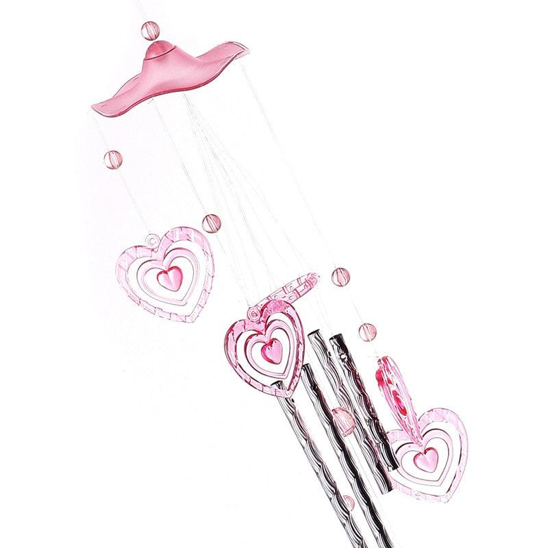 Heart Plastic Crystal Metal Tubes Wind Chime Home Garden Decoration Gift Car Outdoor Heart Wind Chimes Decoration Gift for Mom Heart Wind Bell Heart Wind Catcher Aluminum Outdoor Yard Garden Decor Wind Chimes