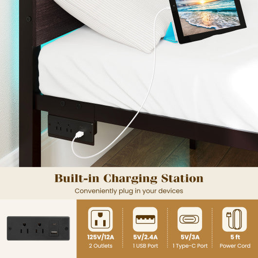 Desktop Bookshelf Countertop Storage Hutch with 6 Shelves-White