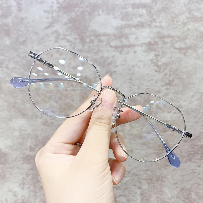 Hexagonal Eyeglasses Frame Anti Blue Ray Glasses Black Stylish Attraction Anti Blue Light Blocking Glasses For Men & Women Computer Radiation Protection Goggle Clear Lens Eyeglasses Plain Mirror For Unisex Eyewear