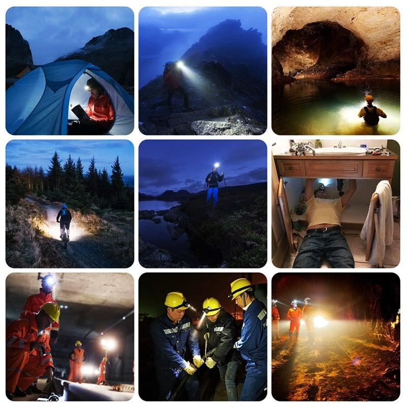 High Lumen Ultra Bright Powerful Rechargeable LED Headlamp USB Head Lamp 7 LED Headlight Head Flashlight Waterproof Flashlight Head Torch For Outdoor Camping Cycling Running Fishing
