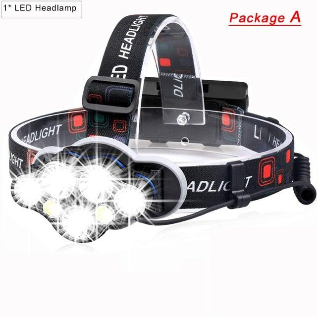 High Lumen Ultra Bright Powerful Rechargeable LED Headlamp USB Head Lamp 7 LED Headlight Head Flashlight Waterproof Flashlight Head Torch For Outdoor Camping Cycling Running Fishing