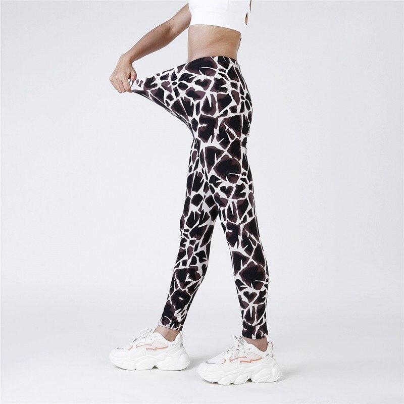 High Waist Leggings Pants Fitness Women Fashion Printing Leggings Women Fitness Yoga Pants High Waist Push Up Sportswear Elastic Trousers Gym Running Workout Pants Push Up Running Elastic Stripe Dot Bottom Leggings