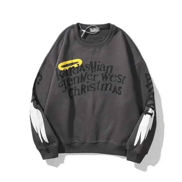 Hip-Hop Printed Sweatshirts Men High Pullovers Couple Street Casual Sweatshirts Letter Print Men Women Sweatshirt Stylish Printed Cool Design Warm Winter Sweatshirt For Men Women