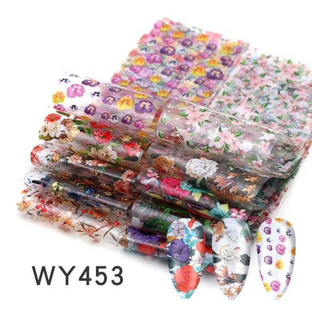 Holographic Nail Foil Transfer Set Sticker Decal Nail Art Foils Designer Marble Nail Decoration Sliders Wraps Manicure Women Kids Girls Manicure Decoration Nail Art Supplies 3D Self-Adhesive Nail Decals Designer Nail Stickers for Acrylic Nails
