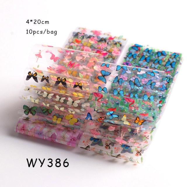 Holographic Nail Foil Transfer Set Sticker Decal Nail Art Foils Designer Marble Nail Decoration Sliders Wraps Manicure Women Kids Girls Manicure Decoration Nail Art Supplies 3D Self-Adhesive Nail Decals Designer Nail Stickers for Acrylic Nails