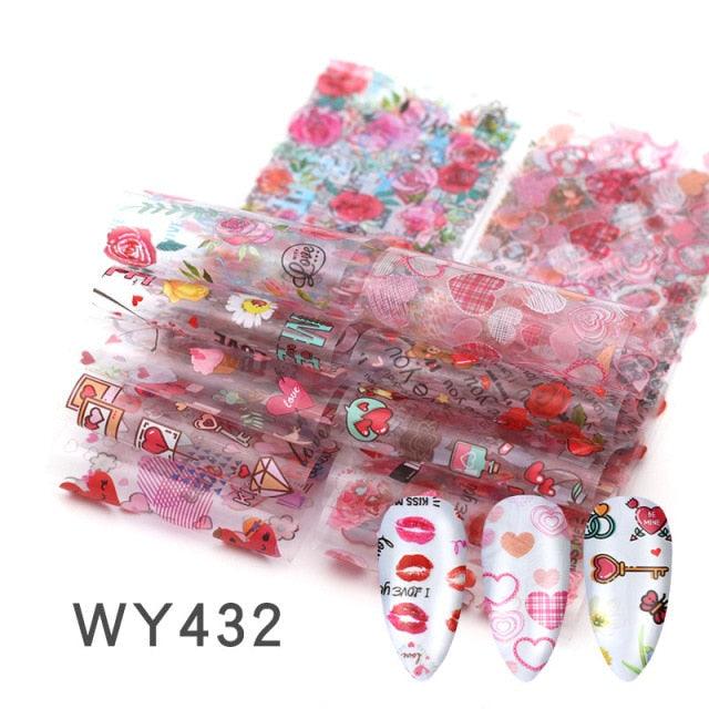 Holographic Nail Foil Transfer Set Sticker Decal Nail Art Foils Designer Marble Nail Decoration Sliders Wraps Manicure Women Kids Girls Manicure Decoration Nail Art Supplies 3D Self-Adhesive Nail Decals Designer Nail Stickers for Acrylic Nails