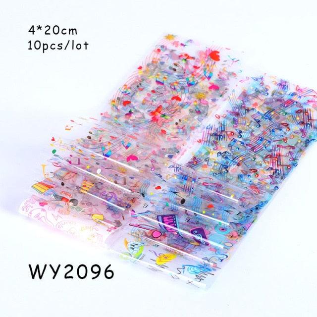 Holographic Nail Foil Transfer Set Sticker Decal Nail Art Foils Designer Marble Nail Decoration Sliders Wraps Manicure Women Kids Girls Manicure Decoration Nail Art Supplies 3D Self-Adhesive Nail Decals Designer Nail Stickers for Acrylic Nails