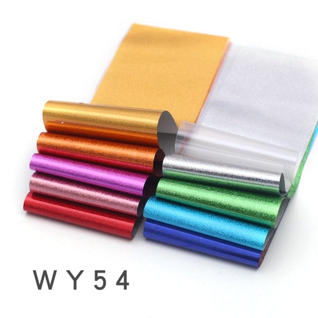 Holographic Nail Foil Transfer Set Sticker Decal Nail Art Foils Designer Marble Nail Decoration Sliders Wraps Manicure Women Kids Girls Manicure Decoration Nail Art Supplies 3D Self-Adhesive Nail Decals Designer Nail Stickers for Acrylic Nails