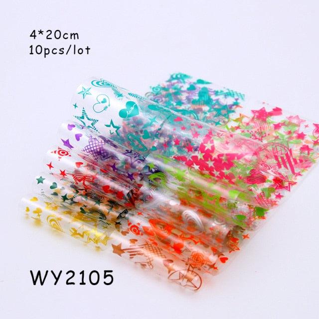 Holographic Nail Foil Transfer Set Sticker Decal Nail Art Foils Designer Marble Nail Decoration Sliders Wraps Manicure Women Kids Girls Manicure Decoration Nail Art Supplies 3D Self-Adhesive Nail Decals Designer Nail Stickers for Acrylic Nails