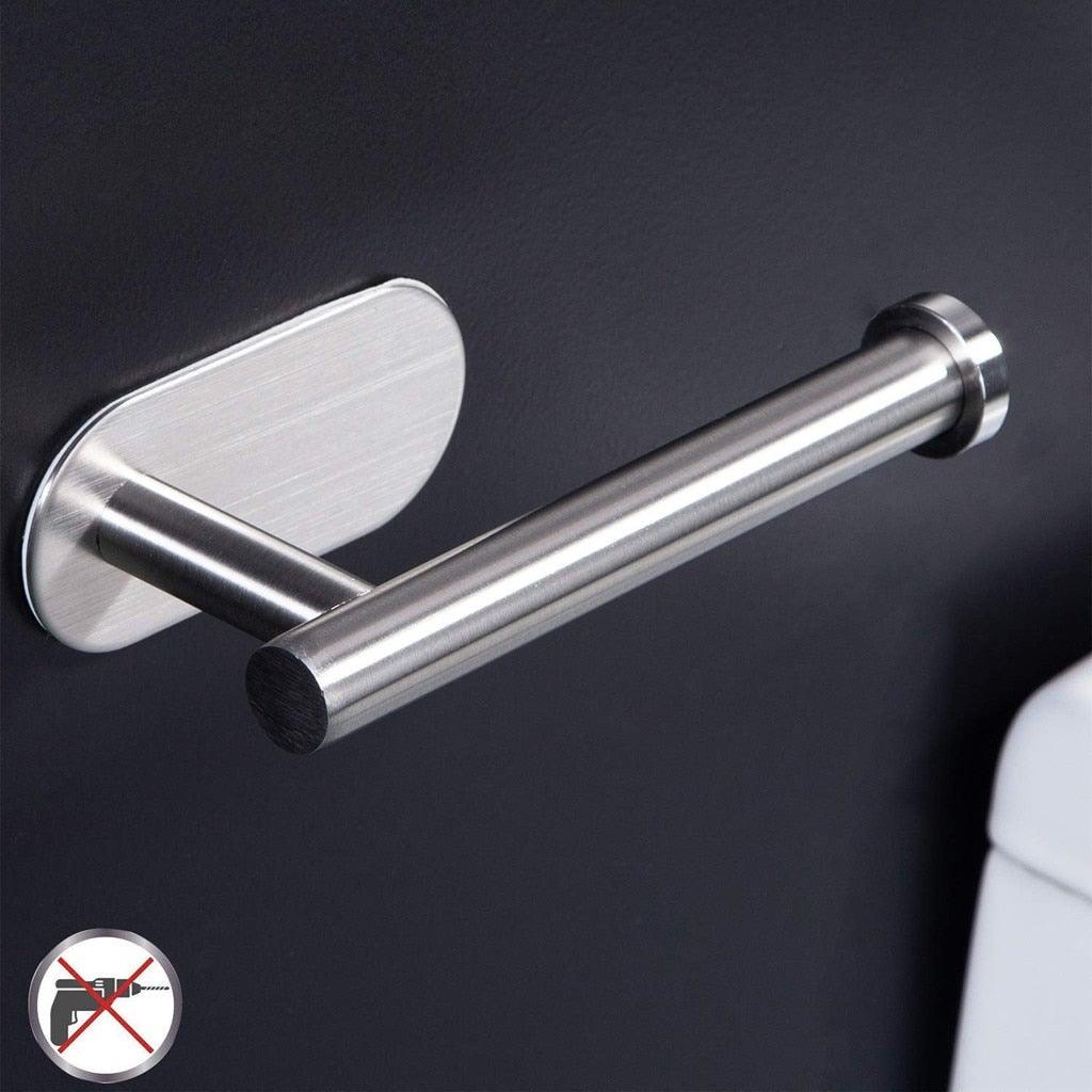 Household Toilet Roll Holder Self Adhesive Toilet Paper Holder For Bathroom Stick On Wall Stainless Steel Toilet Paper Racks Toilet Paper Holder Self Adhesive Bathroom Paper Towel Roll Holder Wall Mount