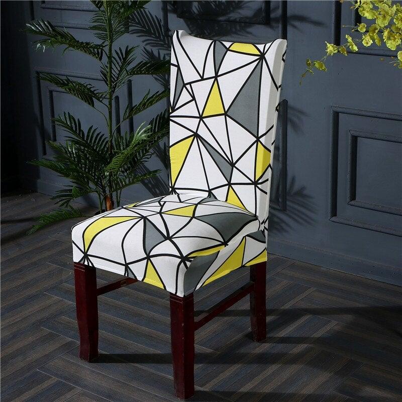 Housmife Printed Stretch Chair Cover Big Elastic Seat Chair Covers Slipcovers Restaurant Banquet Home Dining Party Decoration Stretch Spandex Removable Washable Anti-dust Seat Slipcover Protector for Hotel Office Ceremony Banquet