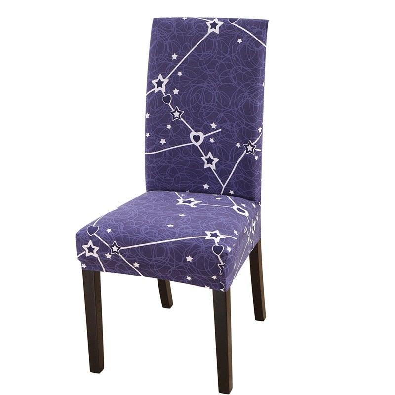 Housmife Printed Stretch Chair Cover Big Elastic Seat Chair Covers Slipcovers Restaurant Banquet Home Dining Party Decoration Stretch Spandex Removable Washable Anti-dust Seat Slipcover Protector for Hotel Office Ceremony Banquet