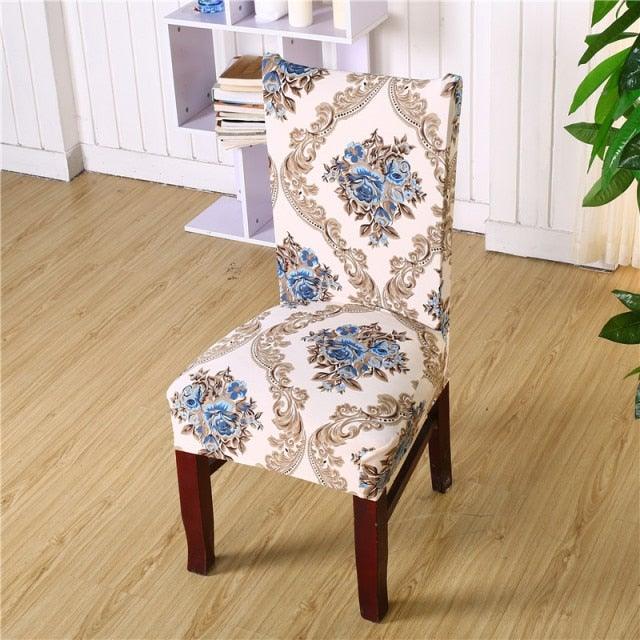 Housmife Printed Stretch Chair Cover Big Elastic Seat Chair Covers Slipcovers Restaurant Banquet Home Dining Party Decoration Stretch Spandex Removable Washable Anti-dust Seat Slipcover Protector for Hotel Office Ceremony Banquet