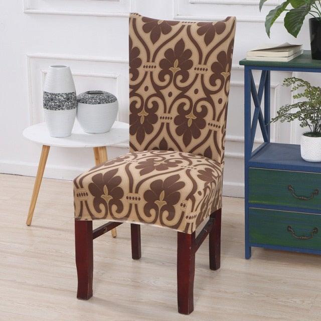 Housmife Printed Stretch Chair Cover Big Elastic Seat Chair Covers Slipcovers Restaurant Banquet Home Dining Party Decoration Stretch Spandex Removable Washable Anti-dust Seat Slipcover Protector for Hotel Office Ceremony Banquet