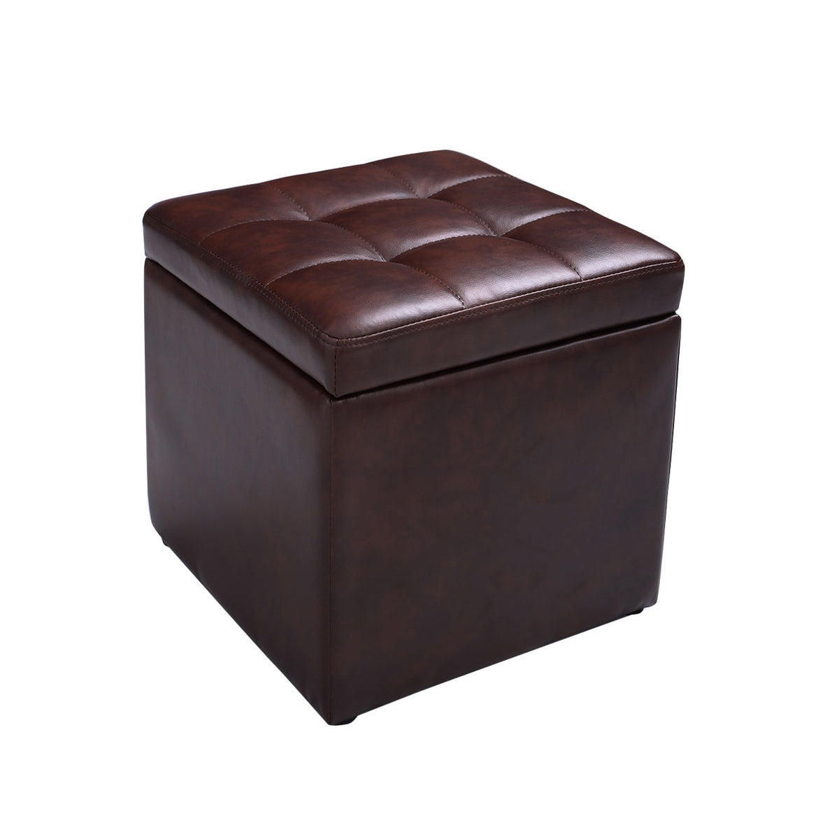 Foldable Cube Ottoman Pouffe Storage Seat-Black