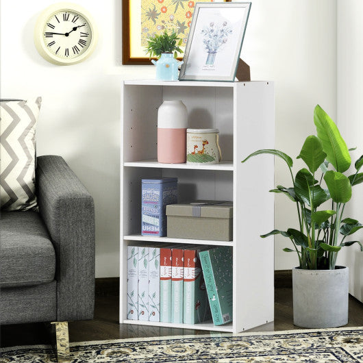 3 Open Shelf Bookcase Modern Storage Display Cabinet-White