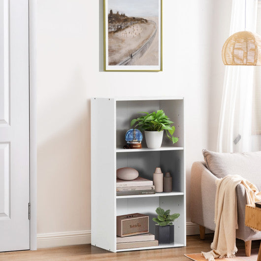 3 Open Shelf Bookcase Modern Storage Display Cabinet-White