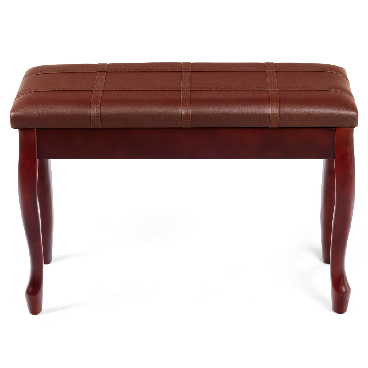 Solid Wood PU Leather Piano Bench with Storage-Black