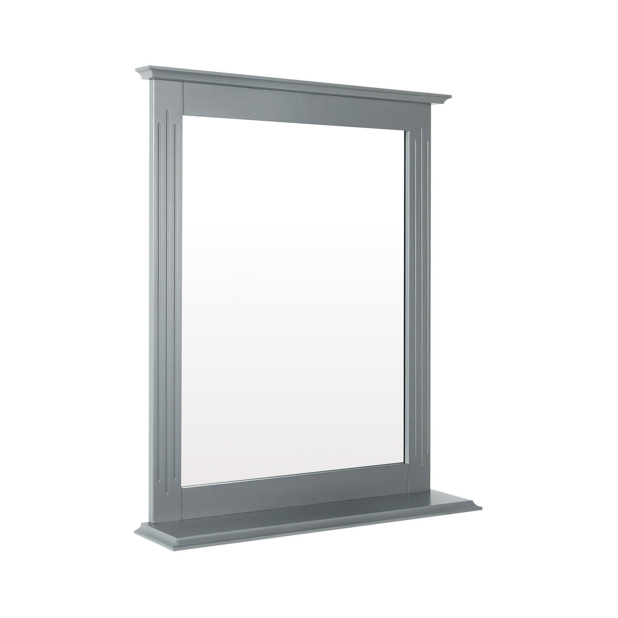 Wall-Mounted Multipurpose Vanity Mirror with Shelf-White